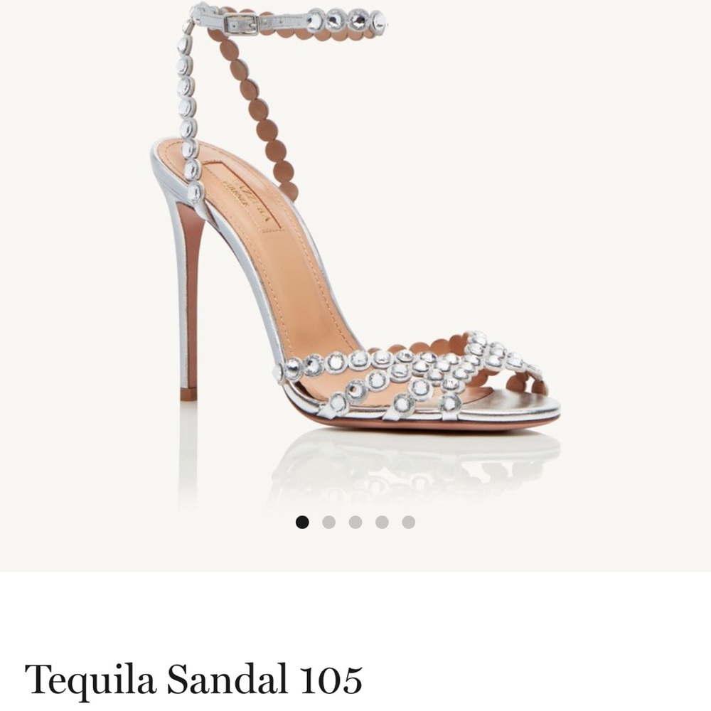 Aquazzura Tequila 105 Crystal Leather Sandal